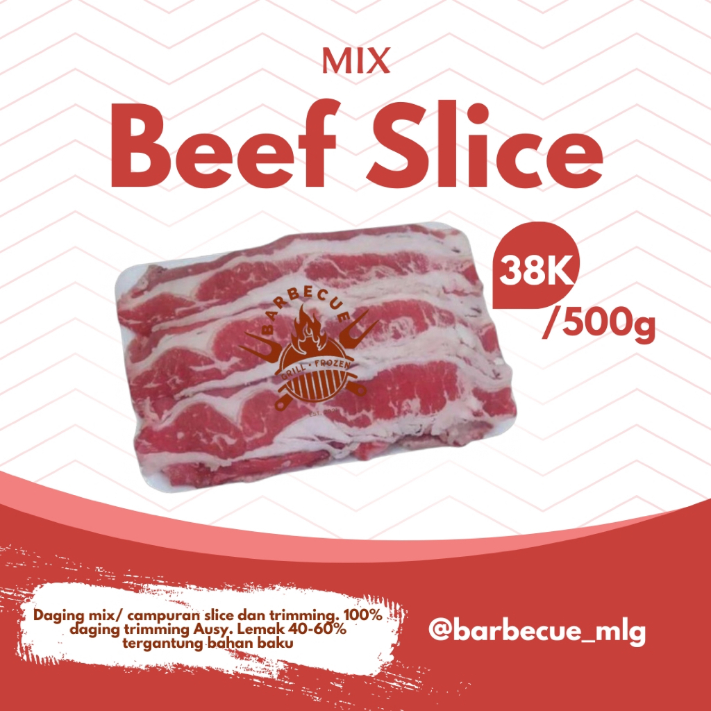 

Beef Slice Mix / Mix Slice Aus / Mix Shortplate / Bbq / Daging Slice Malang / Slice Wagyu