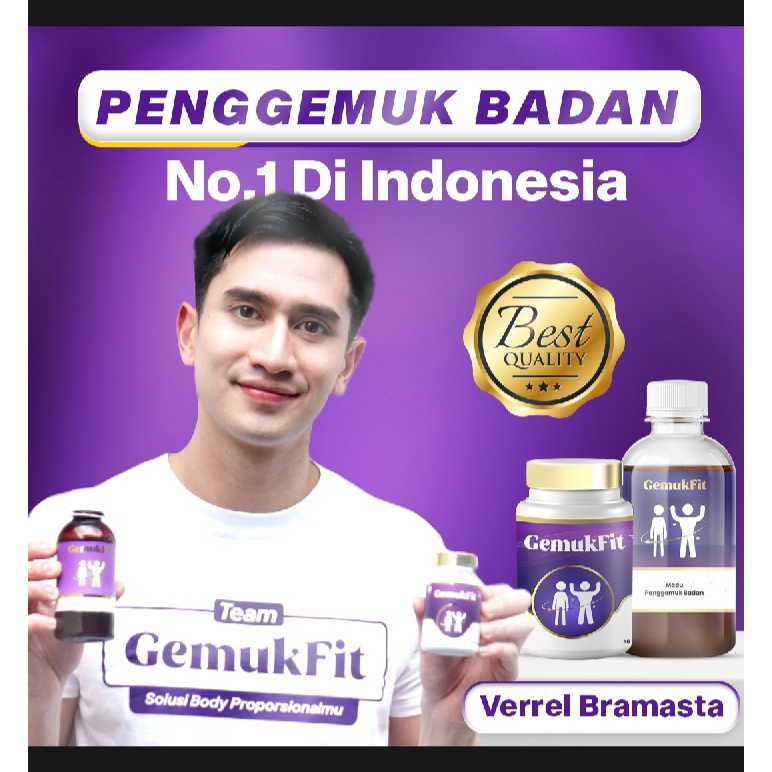 TERLARIS GEMUK FIT PENGGEMUK BADAN CEPAT PRIA DAN WANITA - PENGGEMUK BADAN PERMANEN BPOM OBAT PENAMB