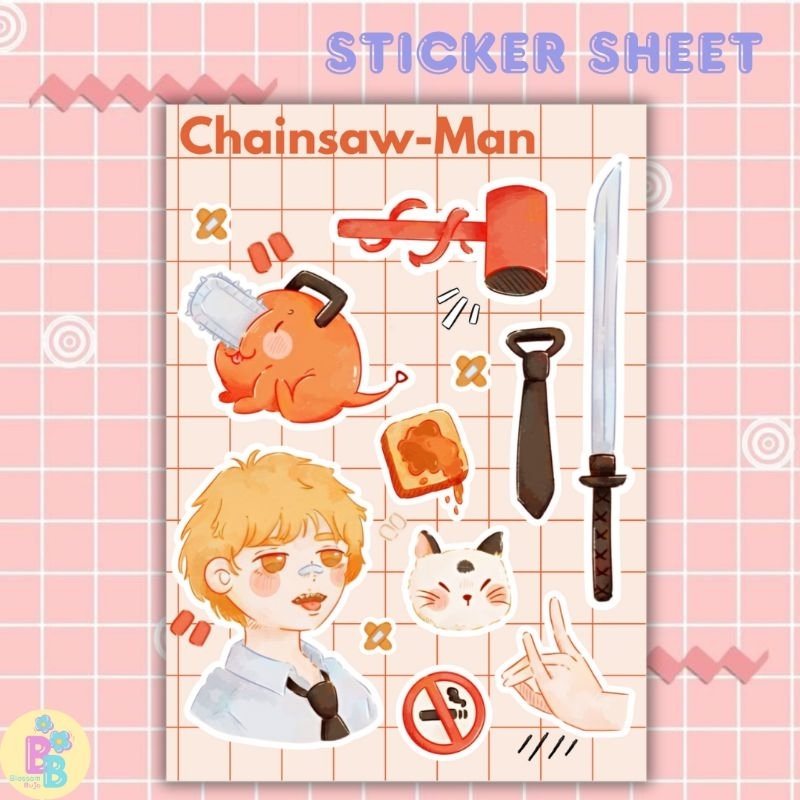 

chainsaw-man sticker | anime sticker | waterproof | aesthetic sticker | sticker sheet pack | planner sticker