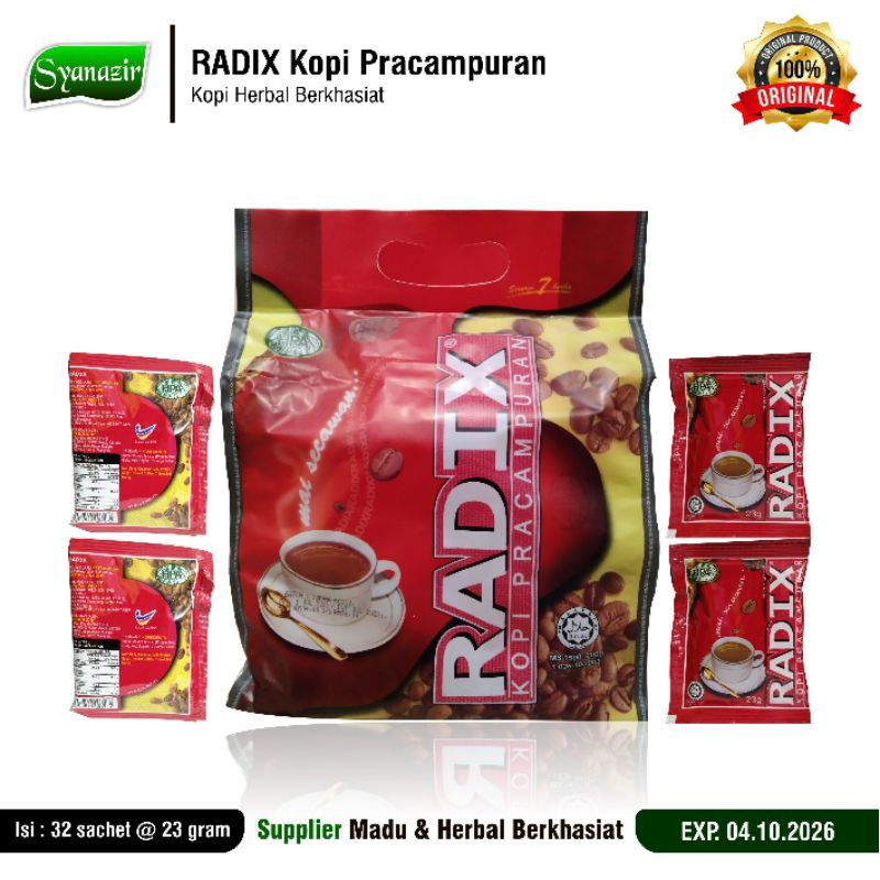 

Kopi Radix Pracampuran Premix Coffee HPA Asli Import Malaysia