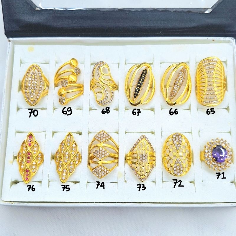 cincin suasa atau swasa lapisan emas 24k permata tembakan berlian mirip emas asli dan berlian asli w