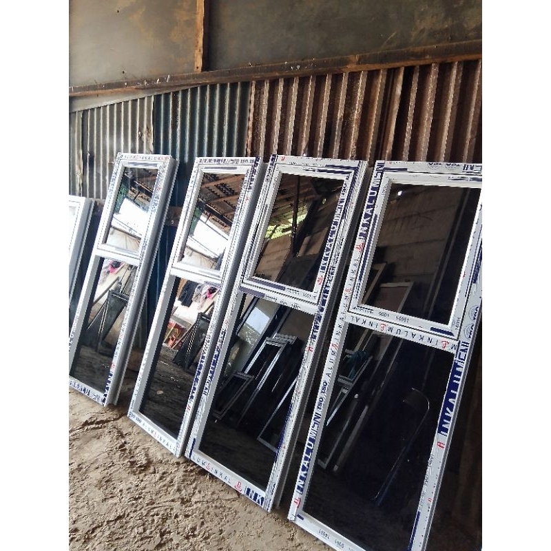 kusen jendela aluminium variasi kaca mati ,polos