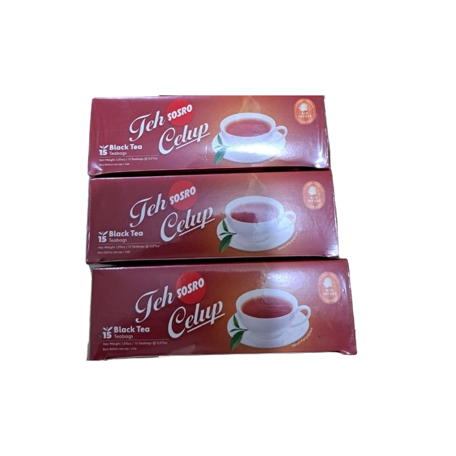 

Teh Hitam sosro celup 1 box ( beli 5 box bonus 1 tumble plastik)