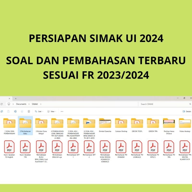 Materi dan Soal Latihan SIMAK UI 2024 TERLENGKAP TPA DAN BAHASA INGGRIS