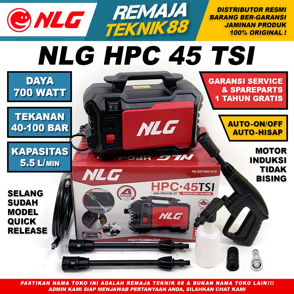 HIGH PRESSURE CLEANER NLG HPC 45 TSI HPC 40 TS MESIN STEAM CUCI MOBIL CUCI AC NLG HPC 45TSI HPC 40TS
