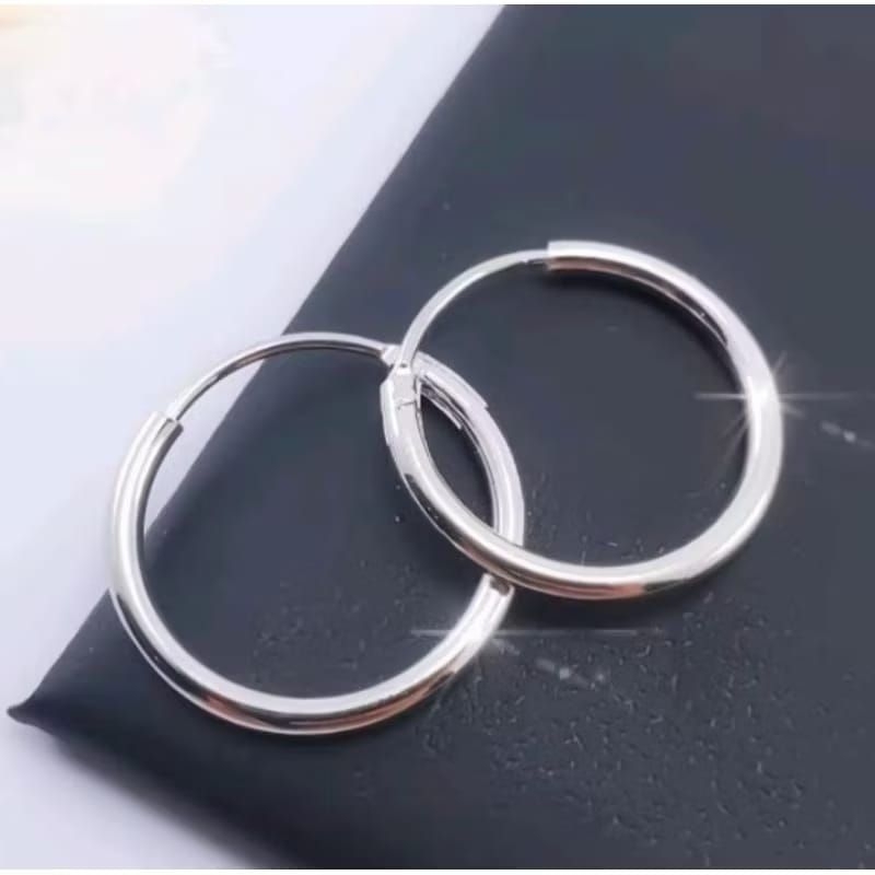 Anting gipsi titanium silver anting wanita anti karat dan luntur