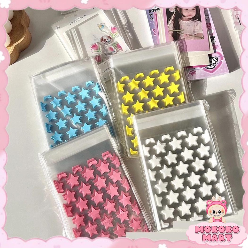 

MM 10-50 Lembar 8X10 CM Plastik Bening Packing Aksesoris Polaroid Kartu Kpop Pokemon Card Motif Bintang