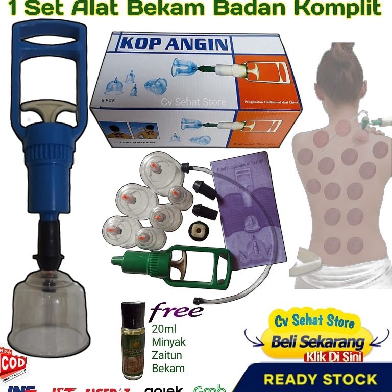 Garansi Terbaru 1 Set Alat Bekam Kop Tradisional Terapi Masuk Angin Cop Kesehatan Manual Cup isi 6 T