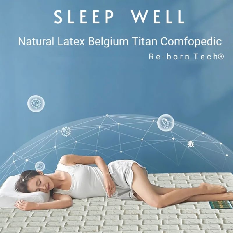 Re-born Tech Kasur Matras  Latex 120x200 Titan Comfopedic