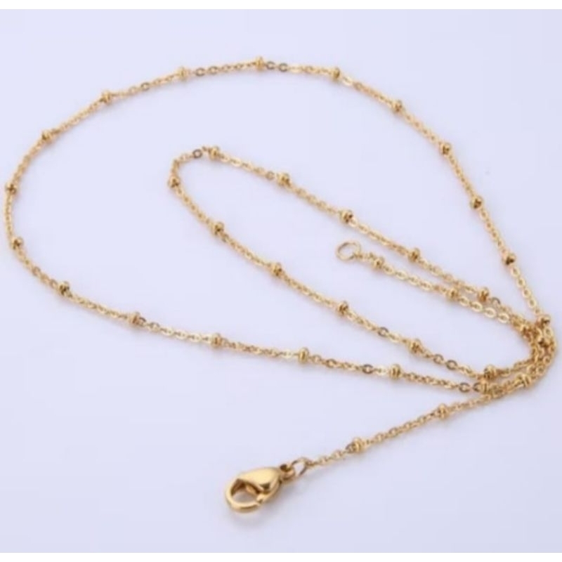 Kalung Titanium Wanita Rantai Tipis Halus Simples Anti karat