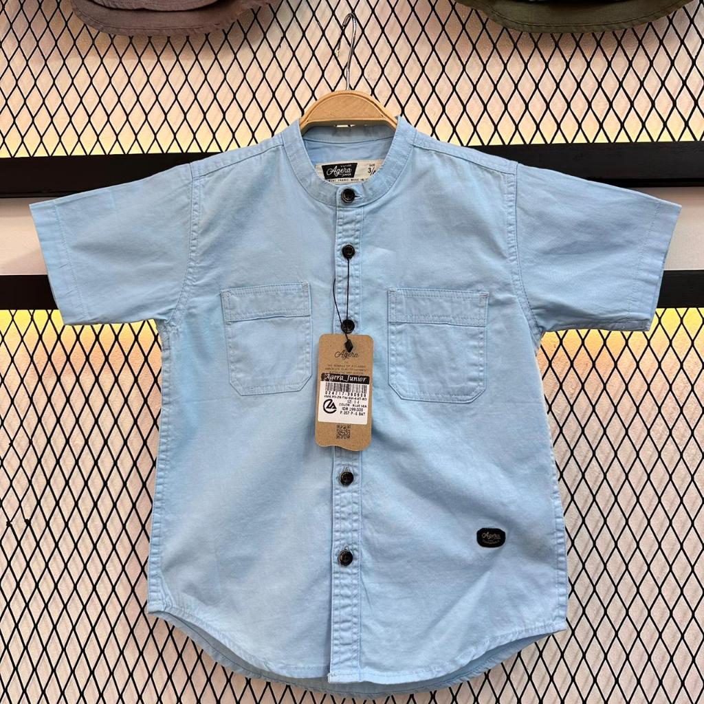 Agera junior baju kemeja koko kemko anak lengan pendek soft color premium cotton twill original ager