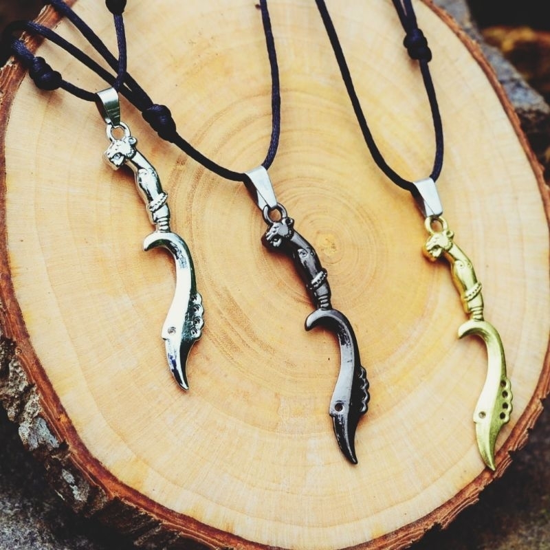 Kalung kujang Siliwangi/kalung tali liontin logam kujang