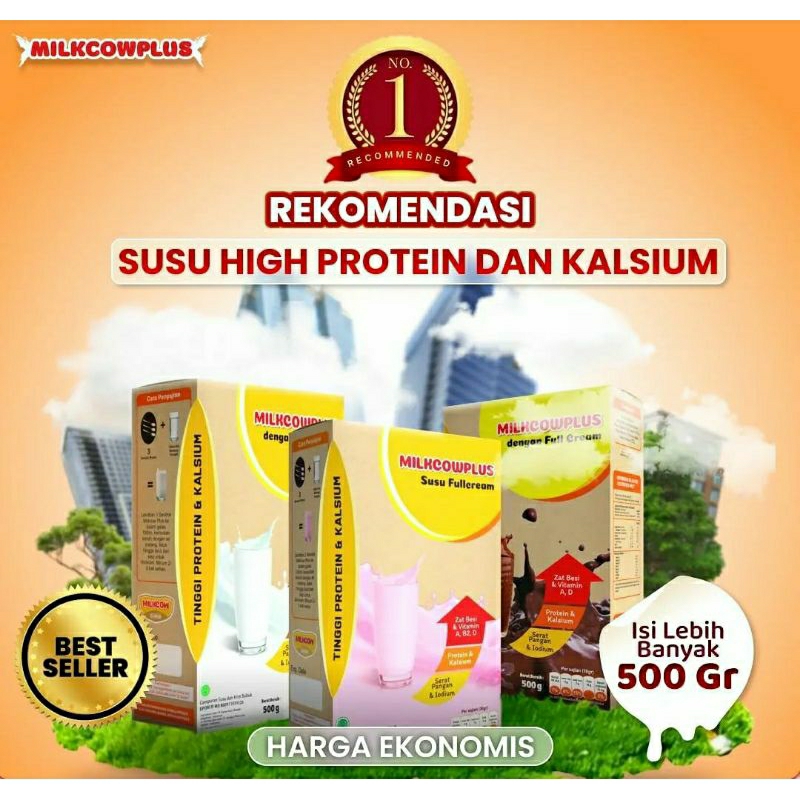 

Paket (isi 2) MILKCOW PLUS Susu Penggemuk Peninggi Badan Penambah Nafsu Makan 500 Gram Ampuh BPOM