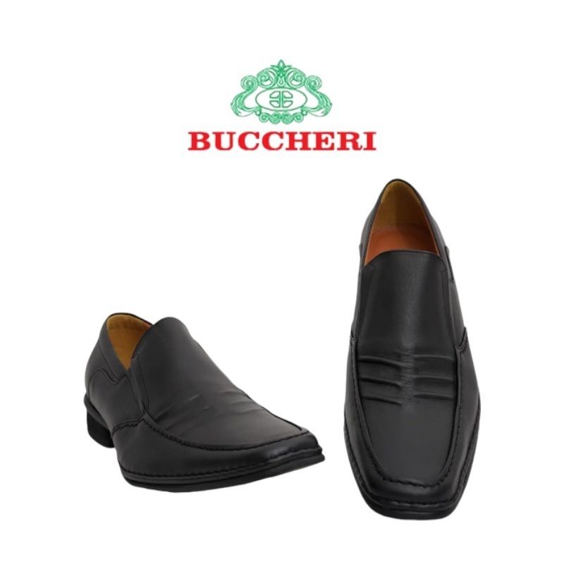 BUCCHERI SP Sepatu Formal Pria Slip On-DM2051-BLACK