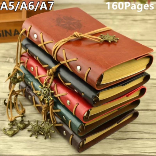 

Buku Catatan Pirate Tali Bajak Laut Retro Kulit PU A5 Buku Catatan Kertas Kraft A7 / Buku Diary Notebook Buku Tulis Notepad Notebook Hadiah Giftbag