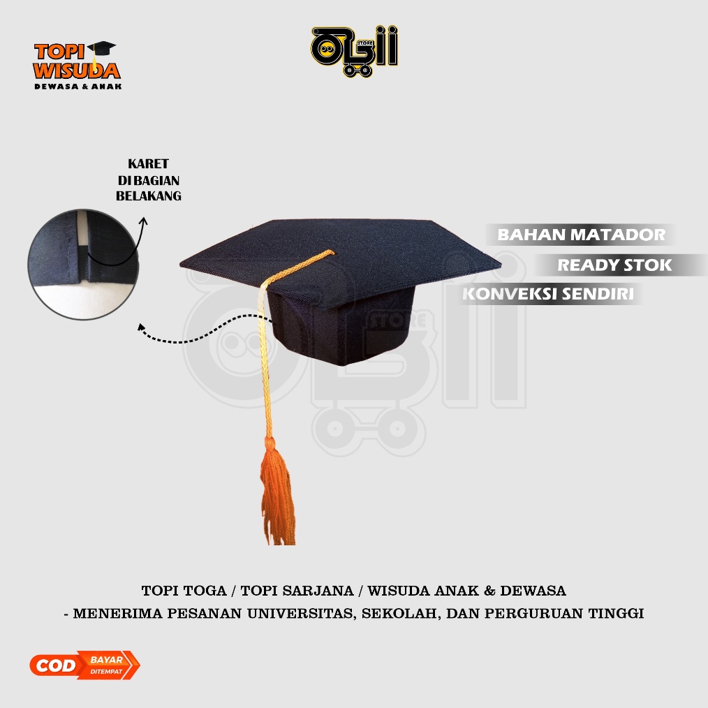 Topi Wisuda Topi Anak  Dewasa Topi Sarjana Topi Toga TK SD SMP DEWASA MAHASISWA READY STOK