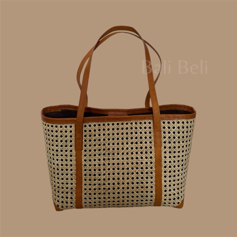 Bali Beli - Garima Premium Tas Kulit Sapi Rotan Webing | Totebag | Tas Kulit | Tas Rotan | Tas Panta