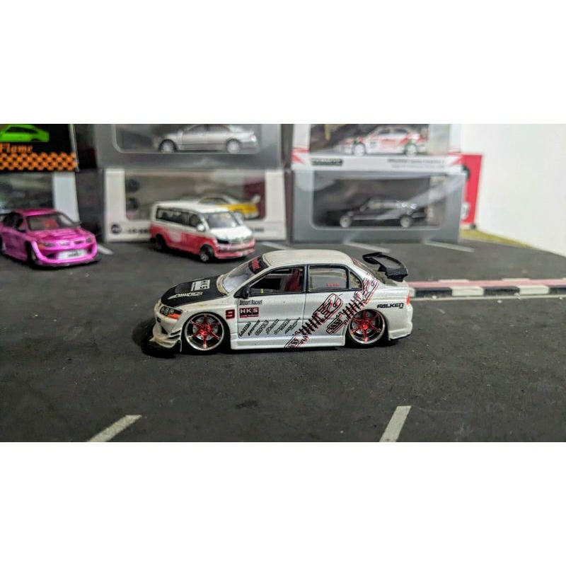 Diecast JadaToys Jada Toys Mitsubishi Lancer Evolution VIII HKS White Loose
