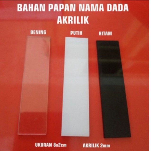 

BAHAN AKRILIK PAPAN NAMA DADA 2X8 CM PUTIH SOLID | AKRILIK BAHAN NAMETAG