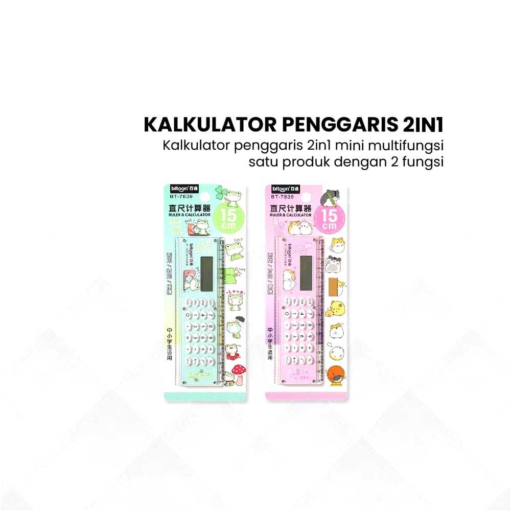 

MI-A65 Kalkulator Penggaris Karakter 2IN1 Mini Portable Multifungsi / Kalkulator 8 Digit Penggaris 15cm