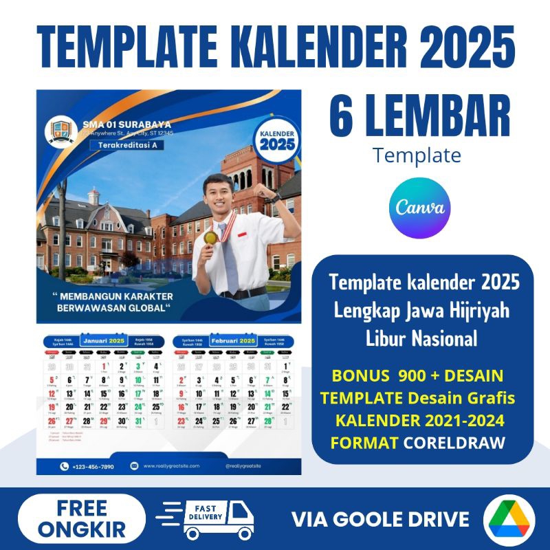 

Template Kalender 2025 Untuk Sekolah Lengkap Jawa Hijriyah dan Libur Nasional