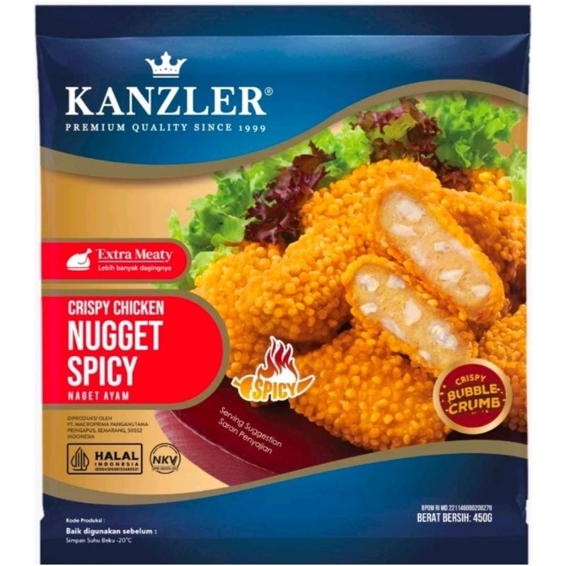 

Kanzler Crispy Spicy Chiken Nugget 450gr Ayam Pedas Crispy