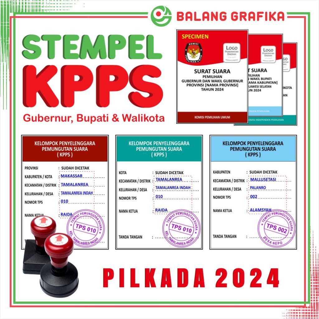 

Cetak Stempel KPPS Pilkada Calon Bupati Walikota Gubernur Cap TPS