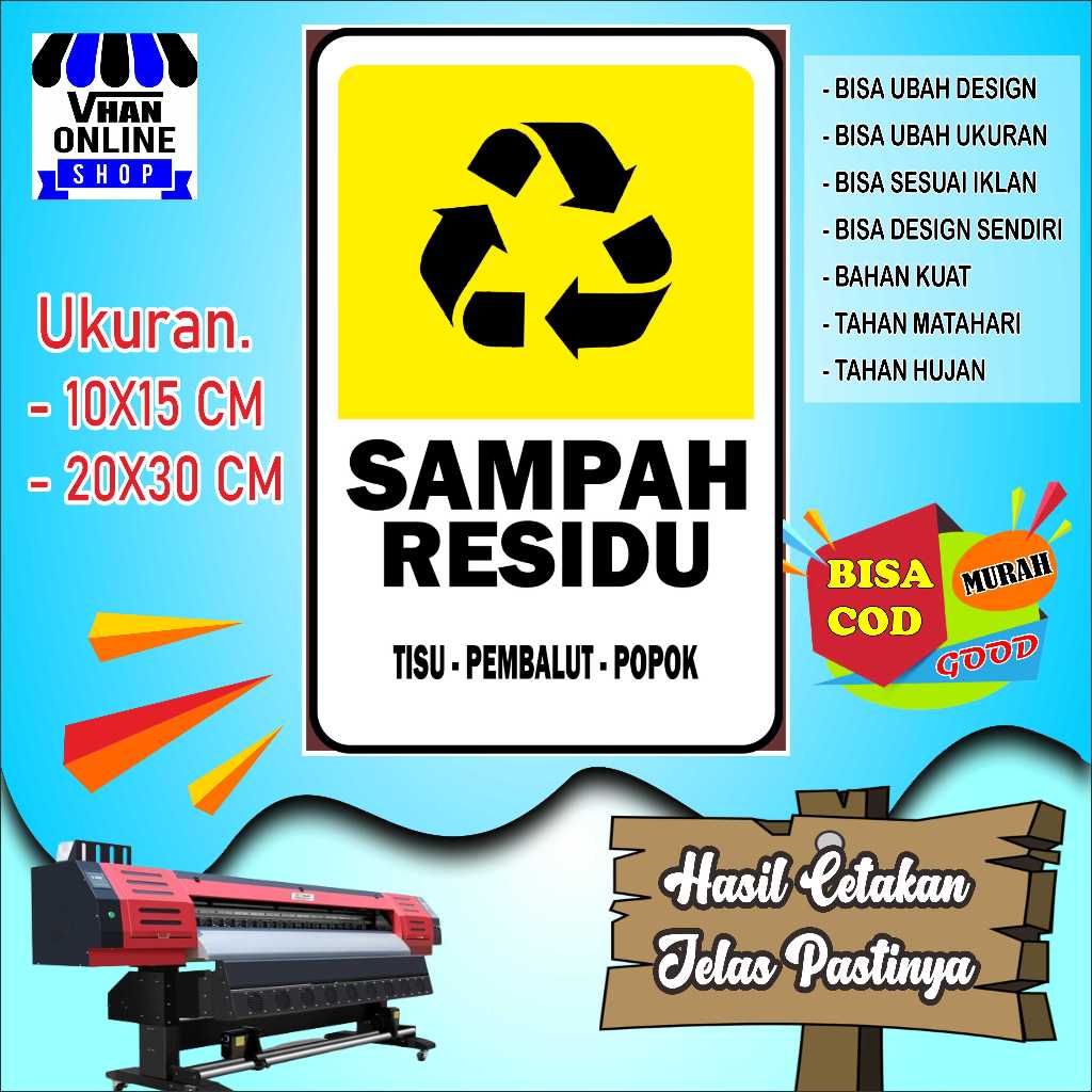 

Cetak Sticker Untuk Sampah Residu Kuning