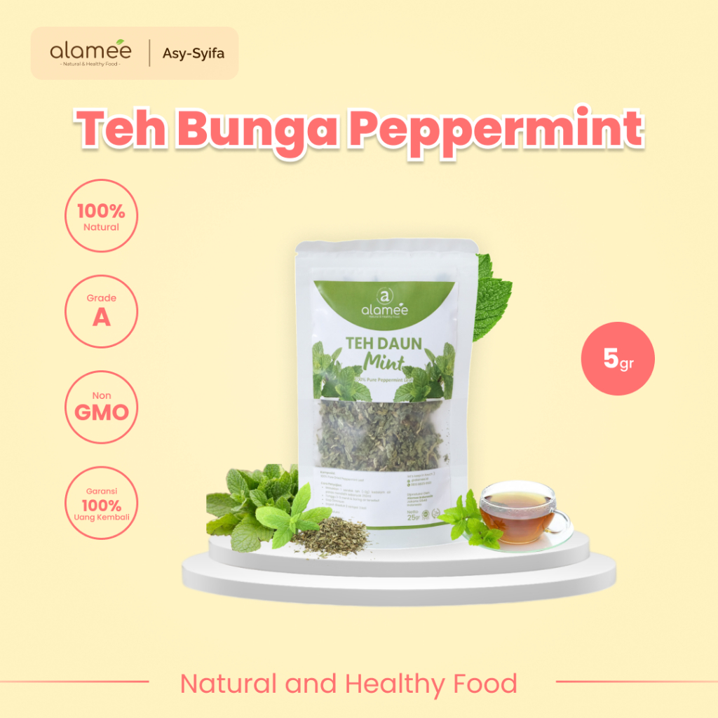 

ALAMEE Peppermint Tea Teh Daun Mint Organik Pappermint Papermint Kering Dried 5 gr