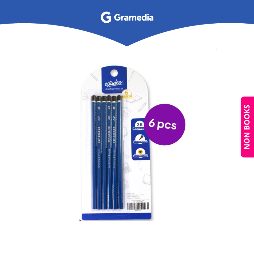 

Gramedia Depok - ESTUDEE GRAPHITE PENCIL ESP-6002 2B/6PCS