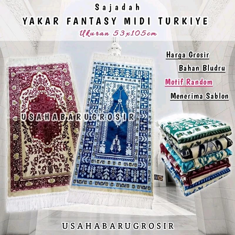 PROMO Sajadah Turki PremiumYakar Fantasy Yakar Karpet Sajadah Turki Beludru Tebal ukuran satu badan