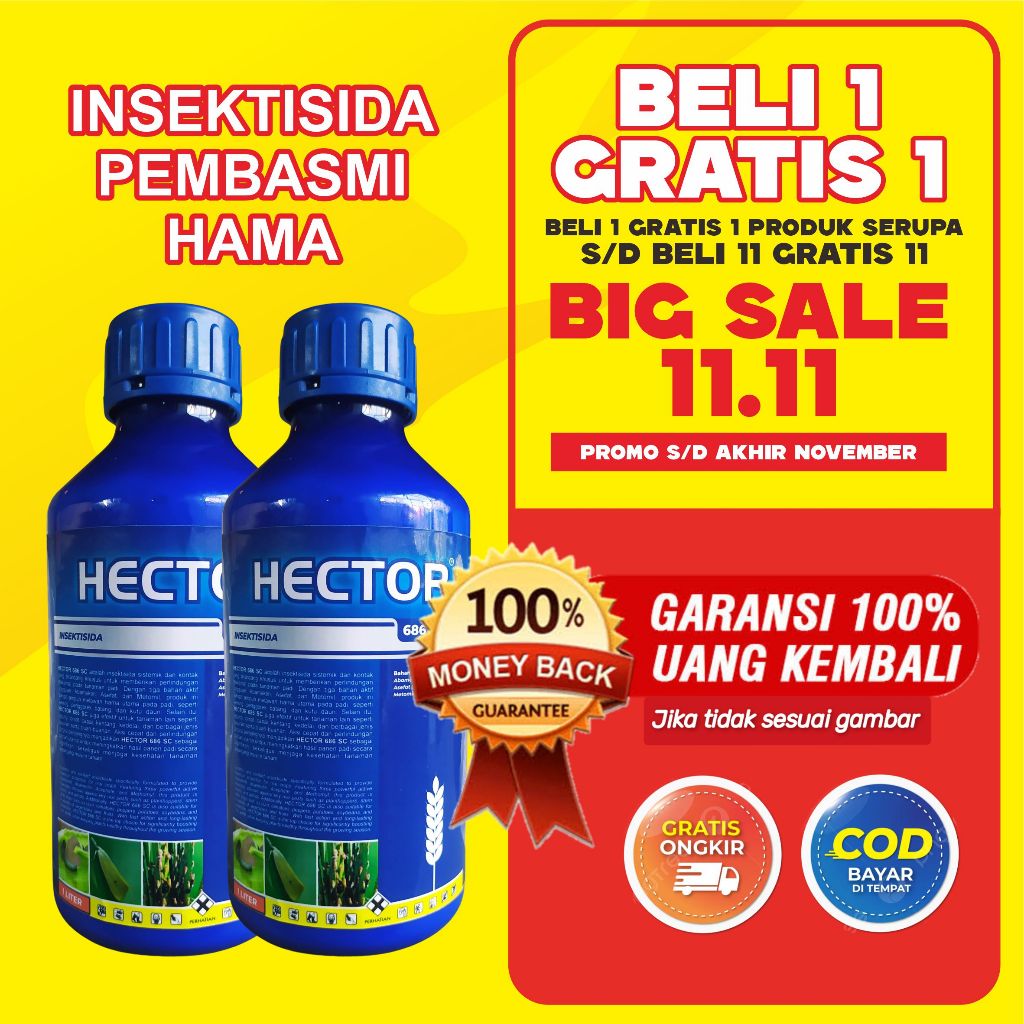 INSEKTISIDA HECTOR 686 SC-Pembasmi Hama Paling Ampuh BAMECTIN,ASEFAT,METOMIL untuk Ulat kupu kupu pu