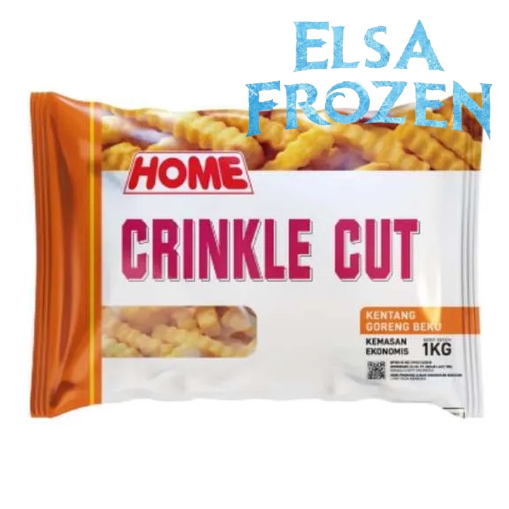 

HOME CRINKLE CUT 1KG /FRENCH FRIES KENTANG GORENG FROZEN BEKU