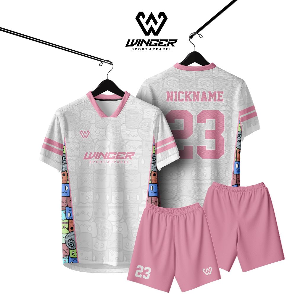 Jersey Futsal / Sepak Bola jersey fullprintig jersey satuan jersey badminton DODLE PINK