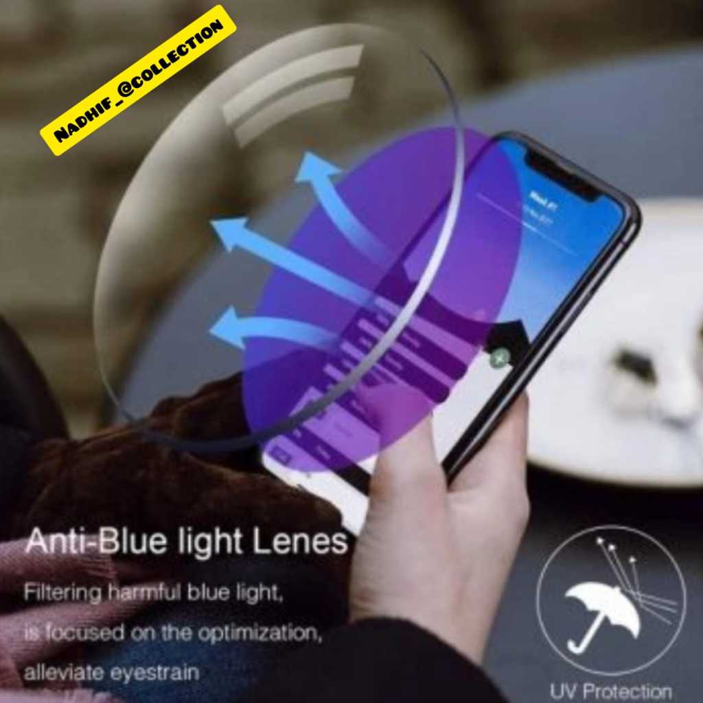 SPH3012- Kacamata Minus Antiradiasi UV Pria/Wanita ( Unisex ) Frame Kotak Lentur 7