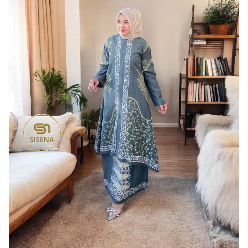 ONE SET BATIK BAWIKA,KEBAYA BATIK PREMIUM,KEBAYA BATIK KEKINIAN,KEBAYA SEMI SUTERA,KEBAYA BRANDED