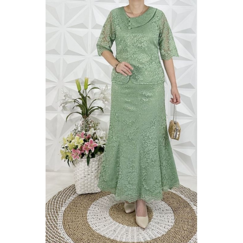 STELAN ROK BROKAT PREMIUM WANITA//SET ROK BROKAT PREMIUM