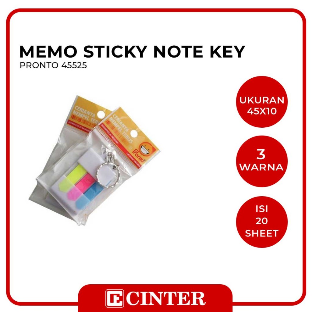 

PRONTO - NOTES TEMPEL / MEMO / STICKY NOTE Z TYPE ARROW KEY 3X20 LEMBAR 45X10 45525