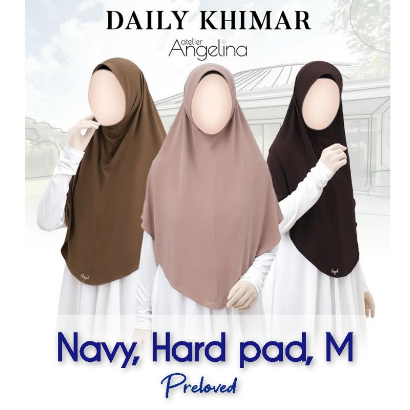 Daily khimar Atelier Angelina preloved HP size M Navy