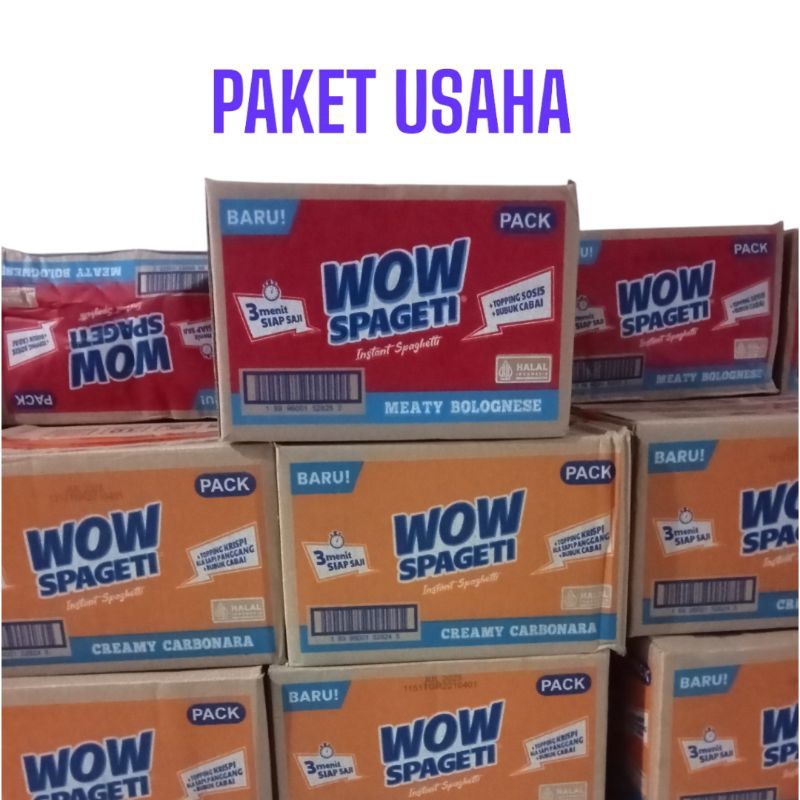 

WOW SPAGETI 1 DUS ISI 40 PCS PAKET USAHA BOLOGNESE CARBONARA BISA MIX