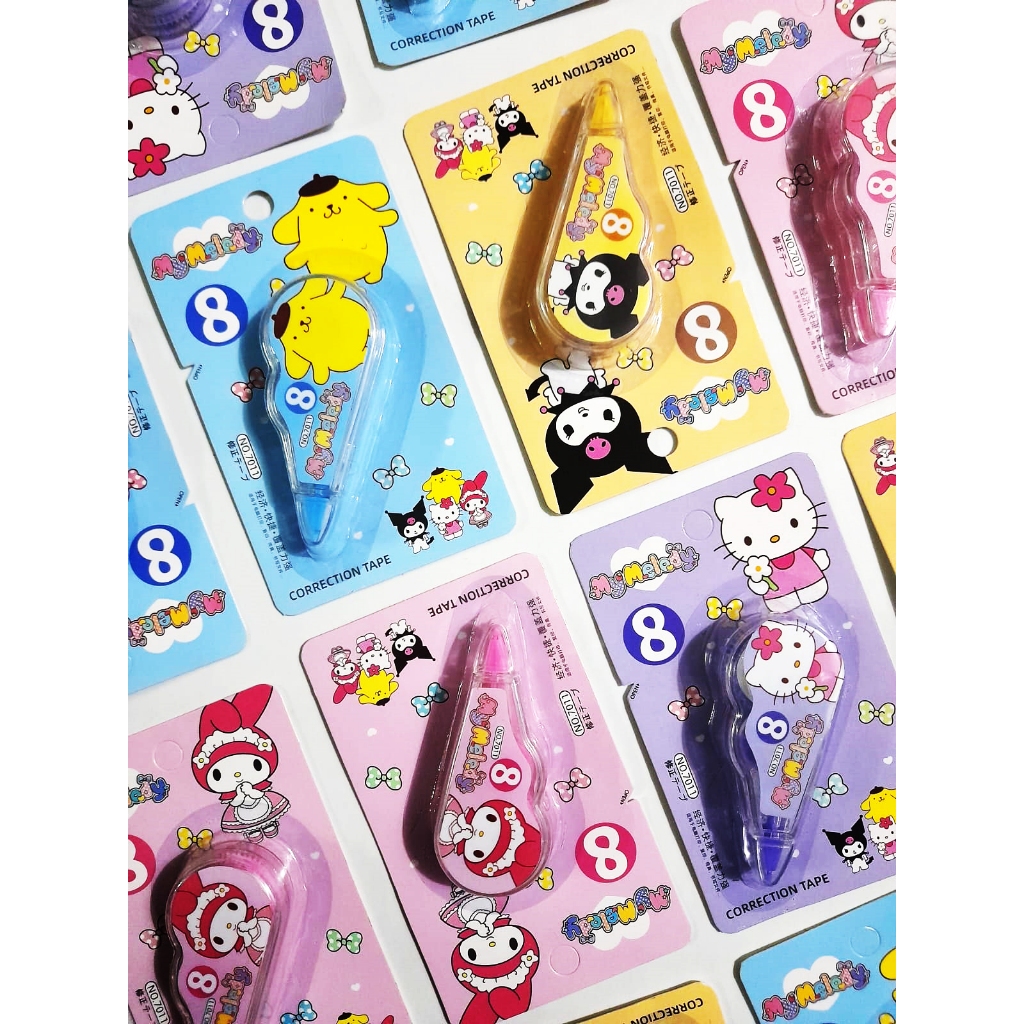 

CORRECTION TAPE / TIPE X SANRIO LUCU CORTEP KARAKTER KUROMI MELO PURIN MOROL