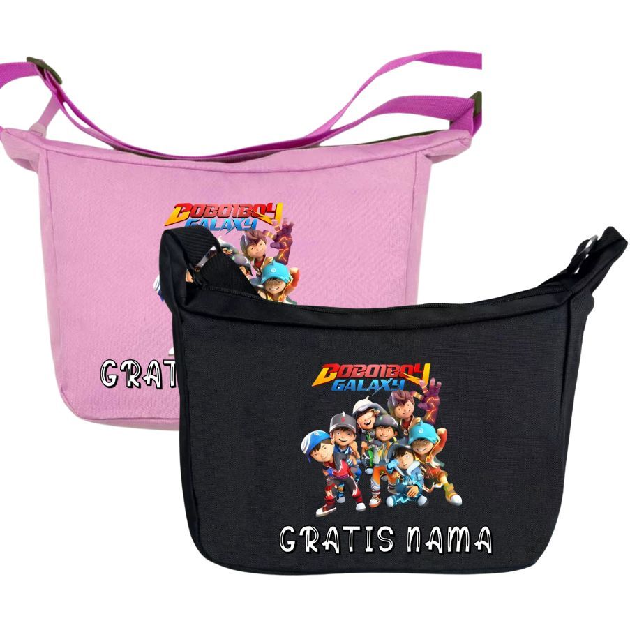 Tas Selempang Sekolah Anak Laki Laki Tk SD Motif Karakter Kartun Boboiboy Galaxy Free Custom Nama