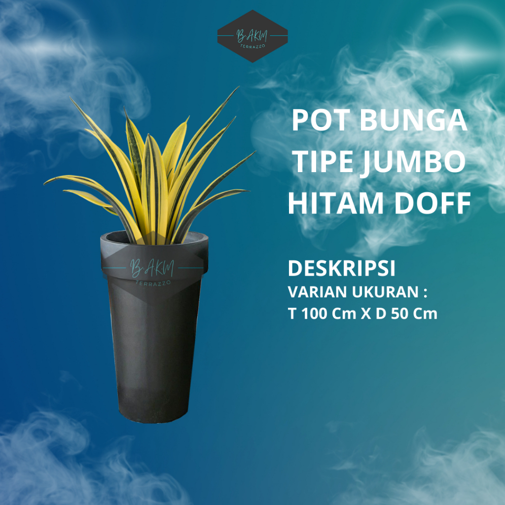 BAK AIR KAMAR MANDI | POT BUNGA MARMER BATU ALAM | POT TERASO | POT BUNGA TIPE JUMBO HITAM DOFF