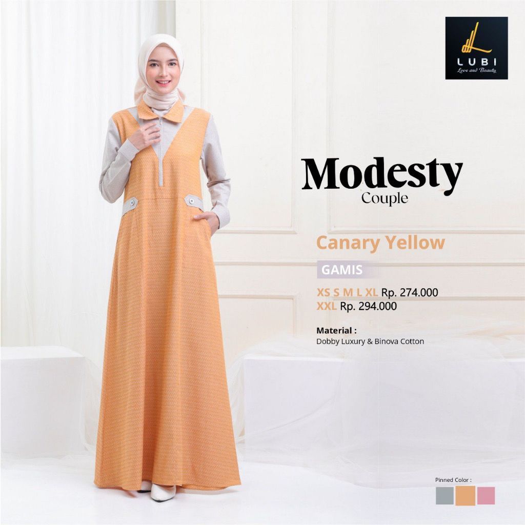 Promo Gamis Lubi Modesty Canary Yellow
