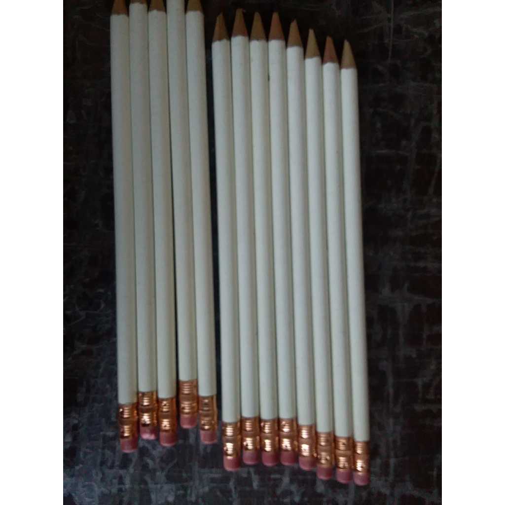 

pensil polos promosi putih ( plus penghapus satuan ) PER SATU BUAH FULL PUTIH SISA EXPORT