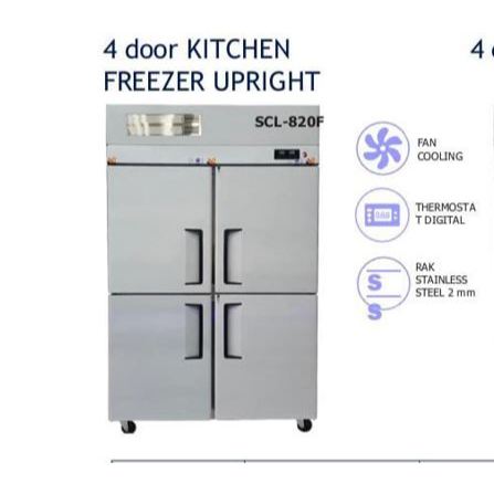 S/S COMMERCIAL REFRIGERATED CABINET/UPRIGHT CHILLER 4 PINTU