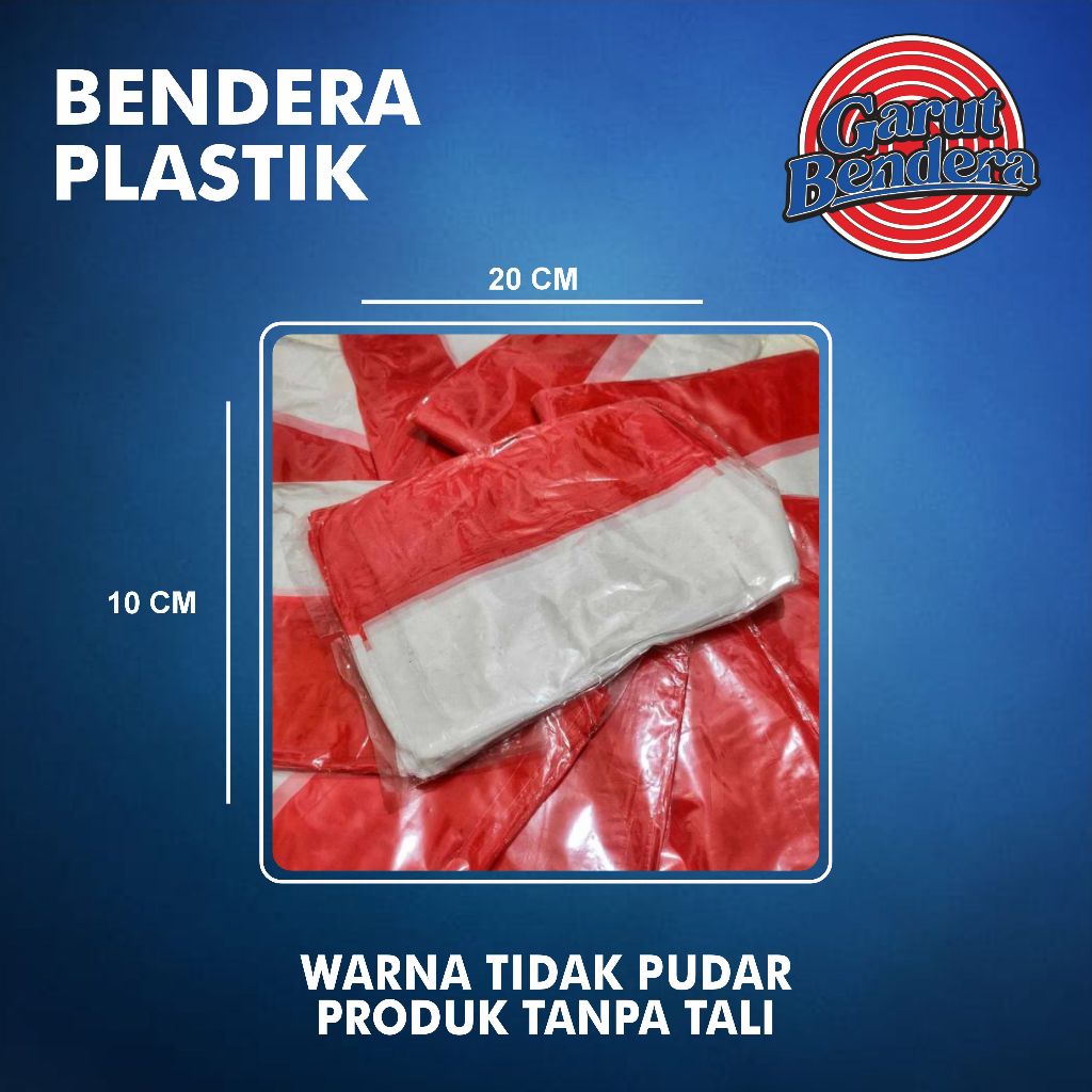 BENDERA MERAH PUTIH PLASTIK MINI 1 PACK ISI 100LEMBAR