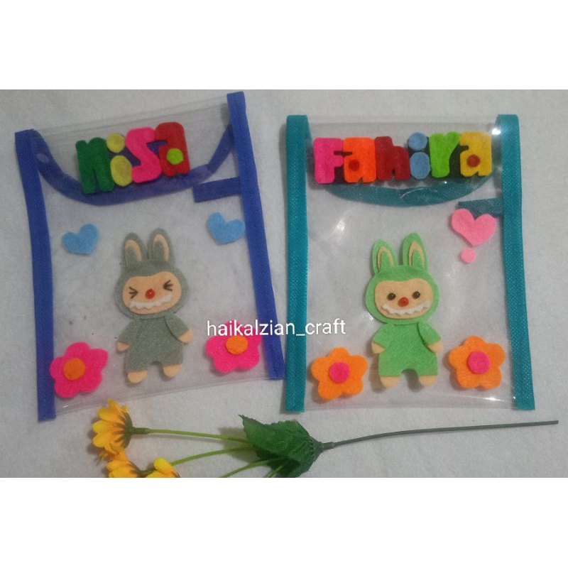 

TEMPAT SAMPUL WADAH TABUNGAN PAUD TK SD LABUBU FLANEL