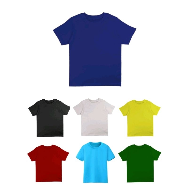 KAOS POLOS ANAK LENGAN PENDEK KAOS OBLONG ANAK BAHAN COTTON COMBED 30S PREMIUM SISA KONVEKSI