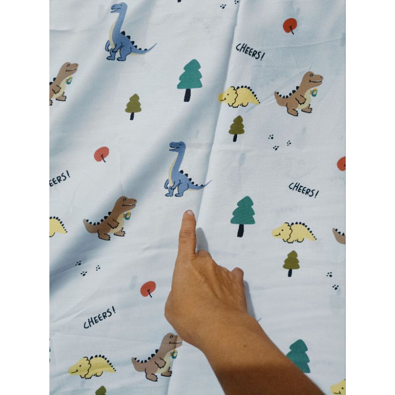 Kain Sprei Sutra Organik 60s 4 motif : SPONGEBOBS,RILAKUMA,DINOSAURUS,CAPYBARA kain meteran ,sarung 